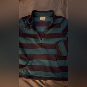 Hanna Andersson Blue and Brown Striped Kids Sweatshirt